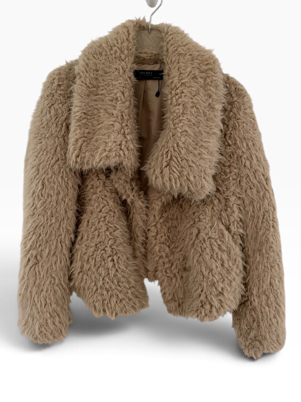 Zara Shag Faux Fur Beige Jacket